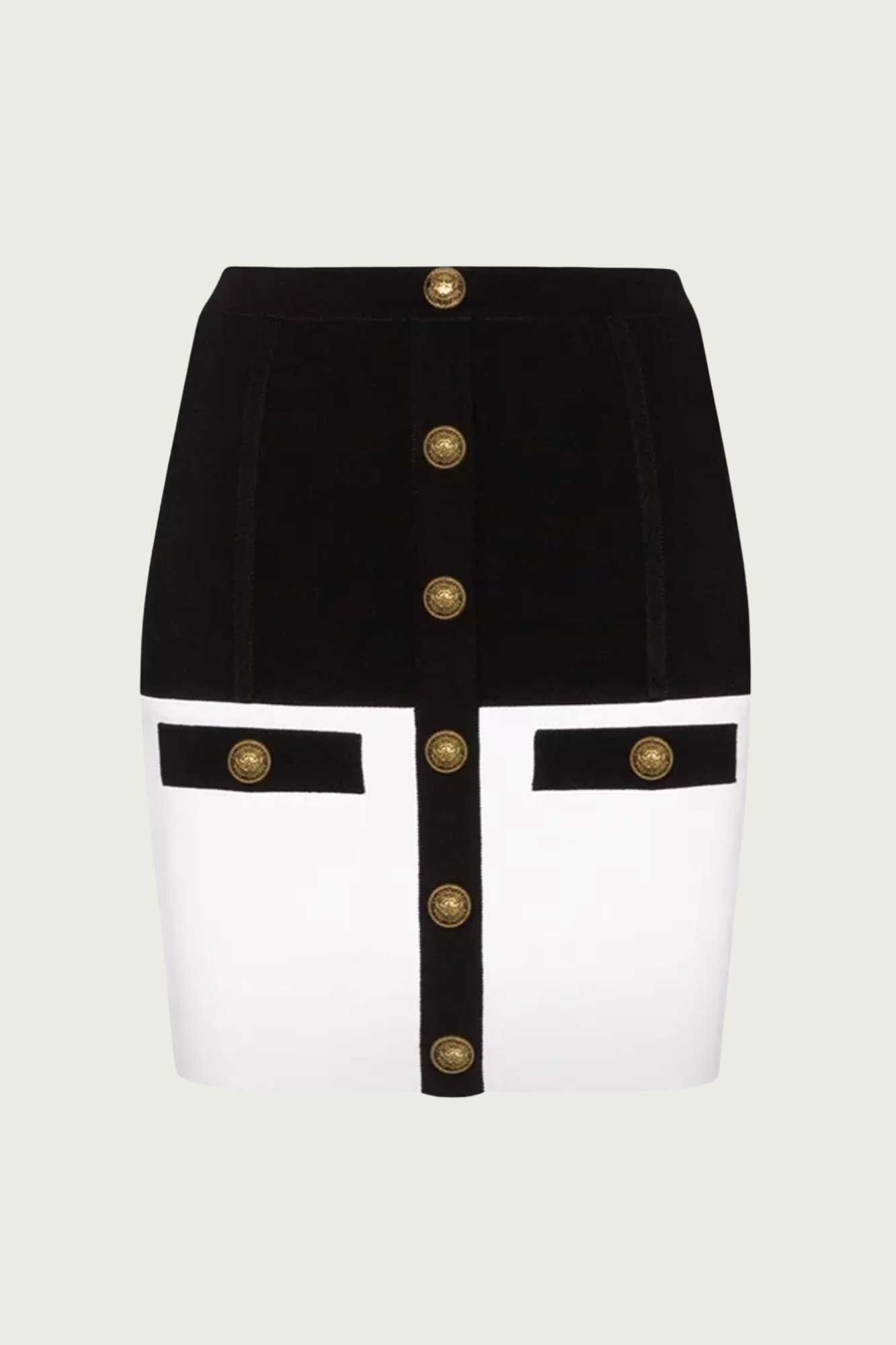 Colorblock Button Skirt