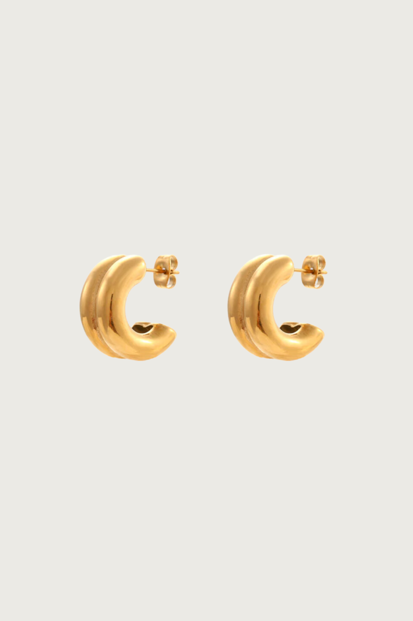 18k Gold Plated Double Hoop Earrings
