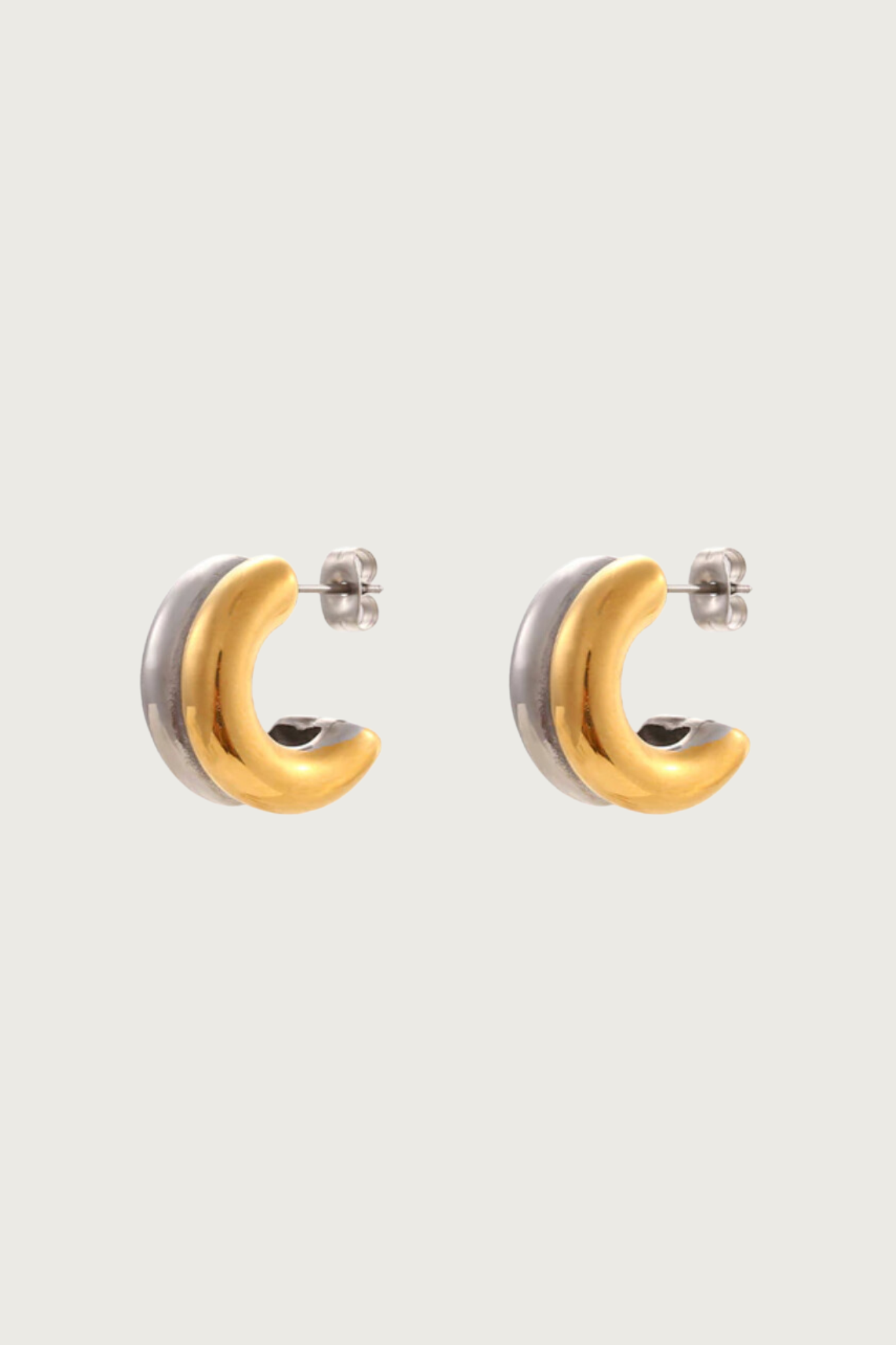 18k Gold Plated Double Hoop Earrings