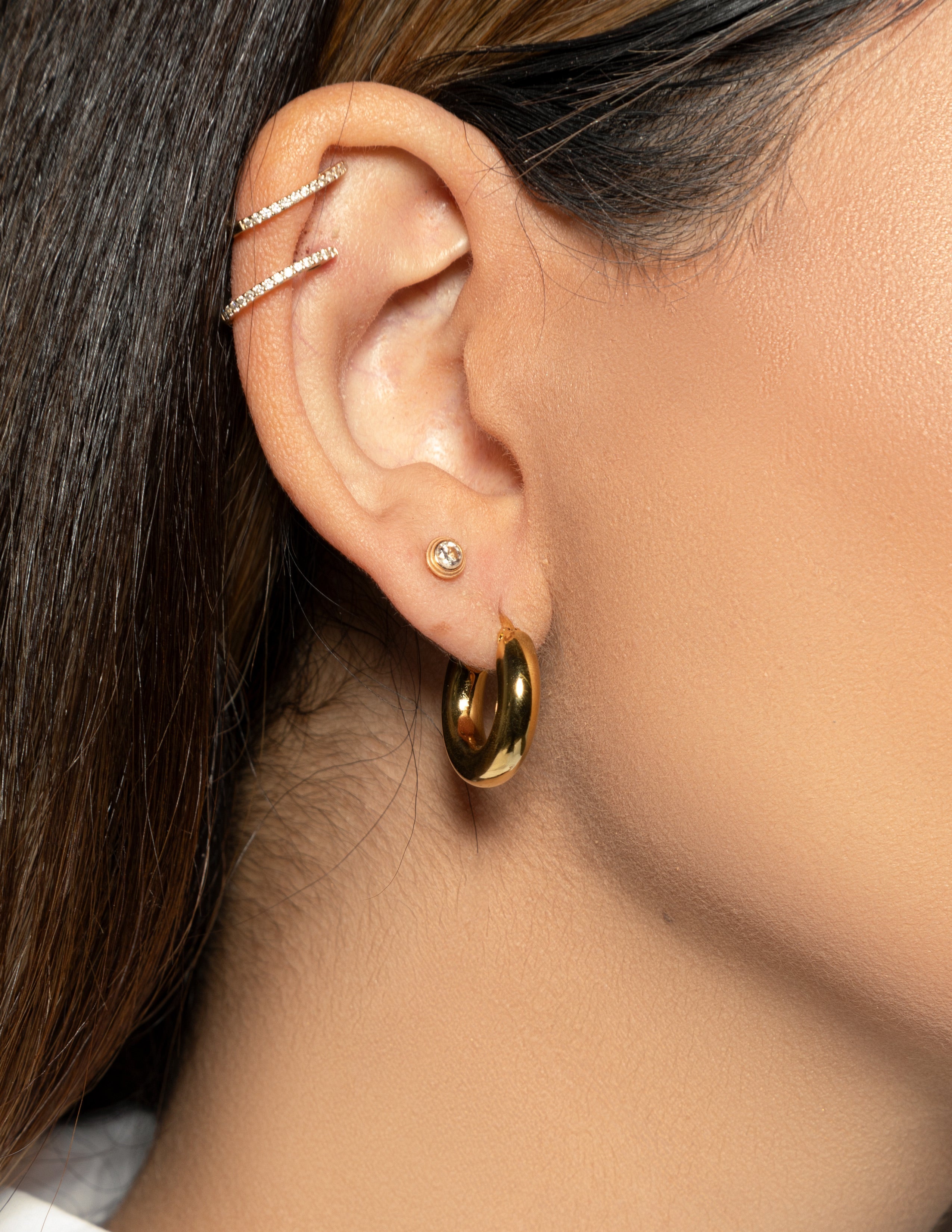 18k Gold Plated Chunky Hoop Earrings