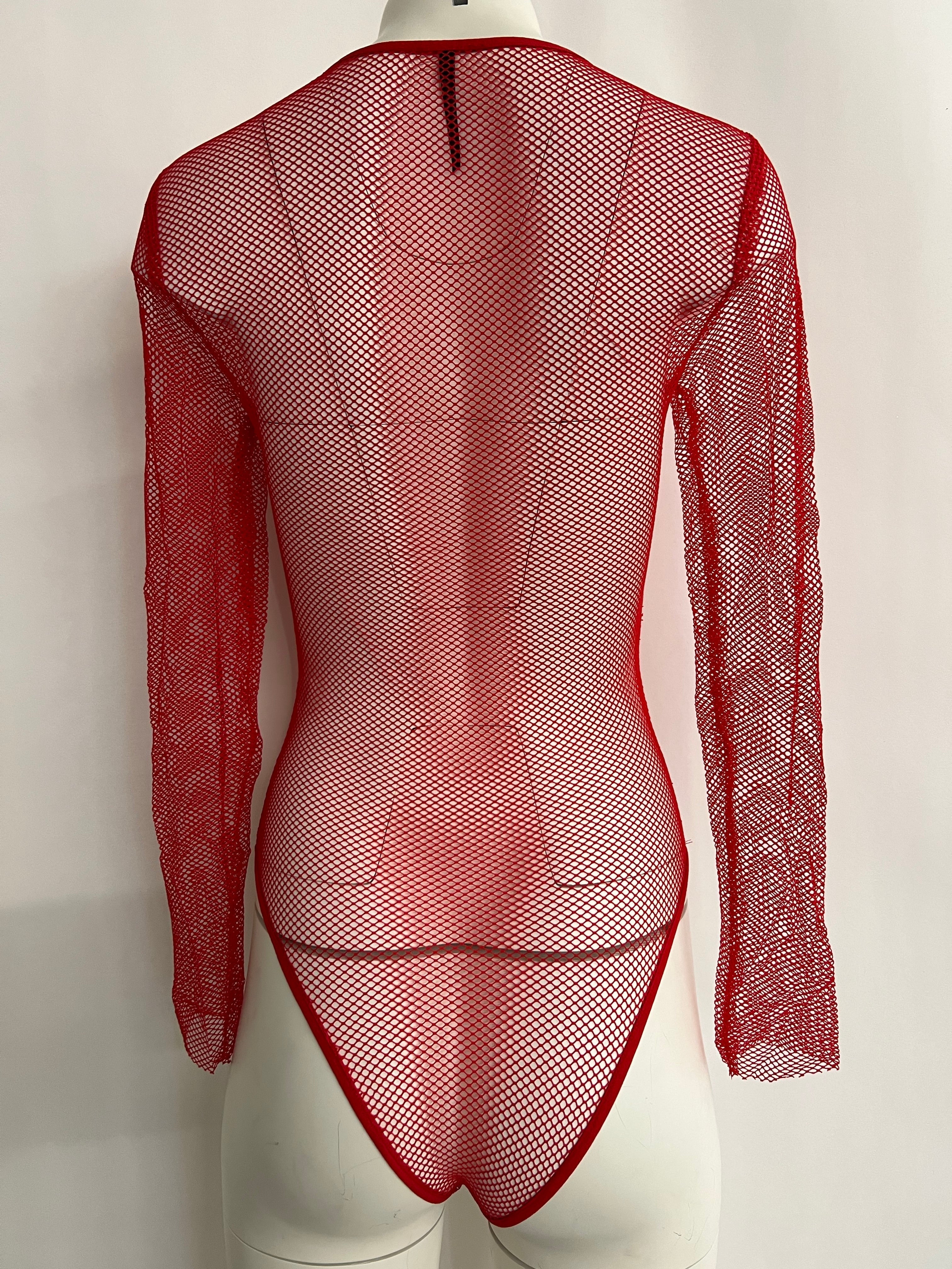 Mesh Bodysuit - Red