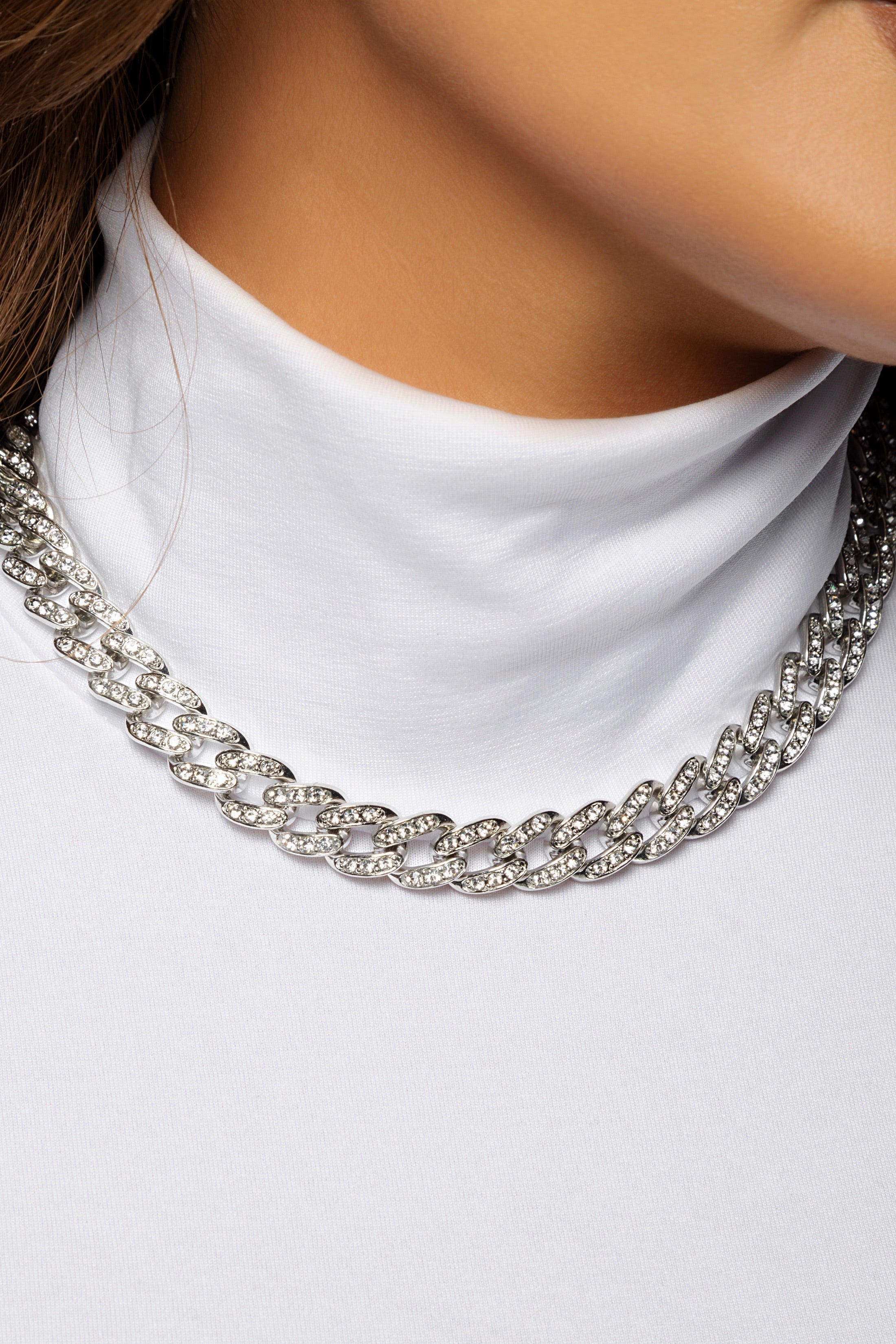 Unisex Stone Cuban Necklace