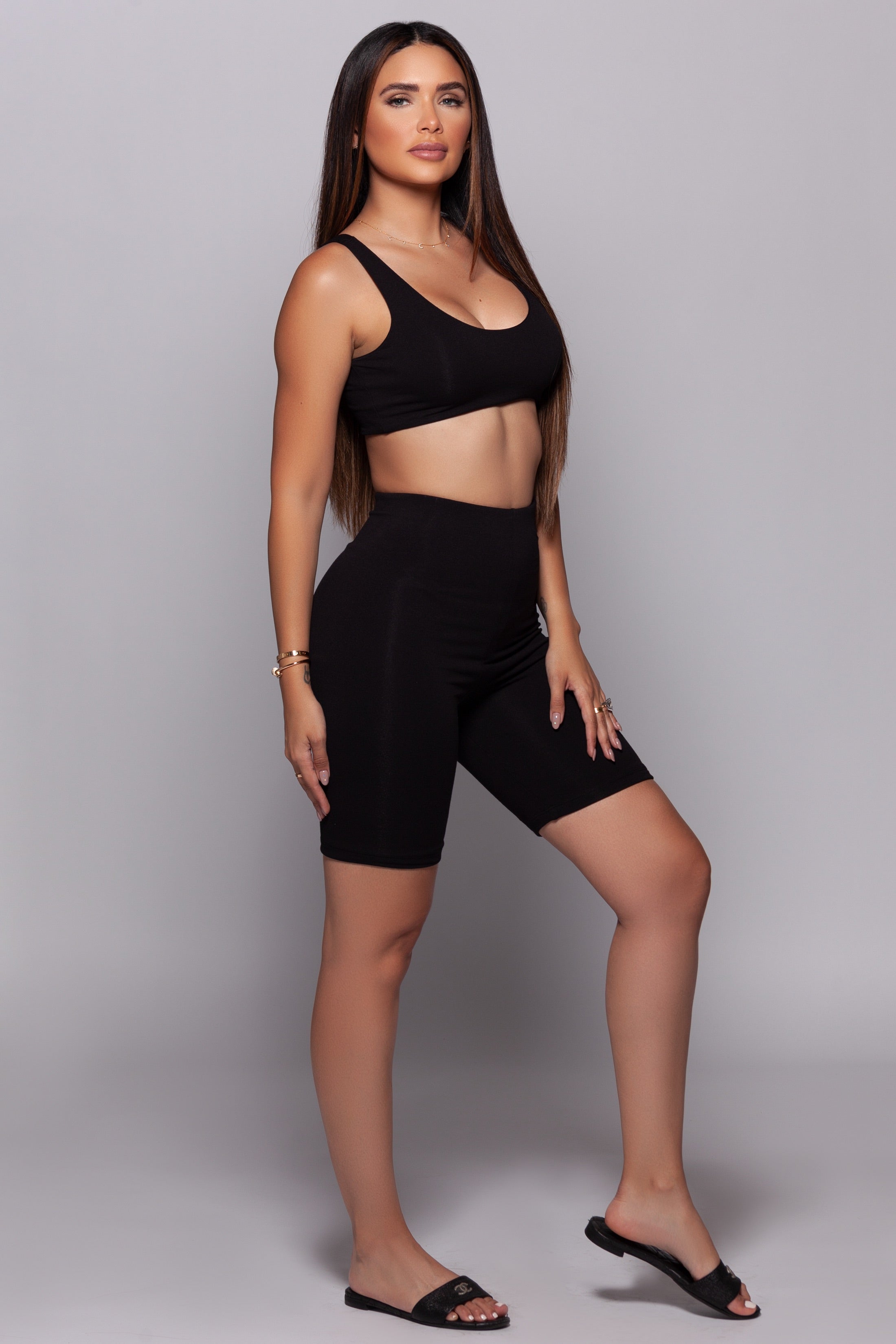 Crop Top + Biker Shorts Set