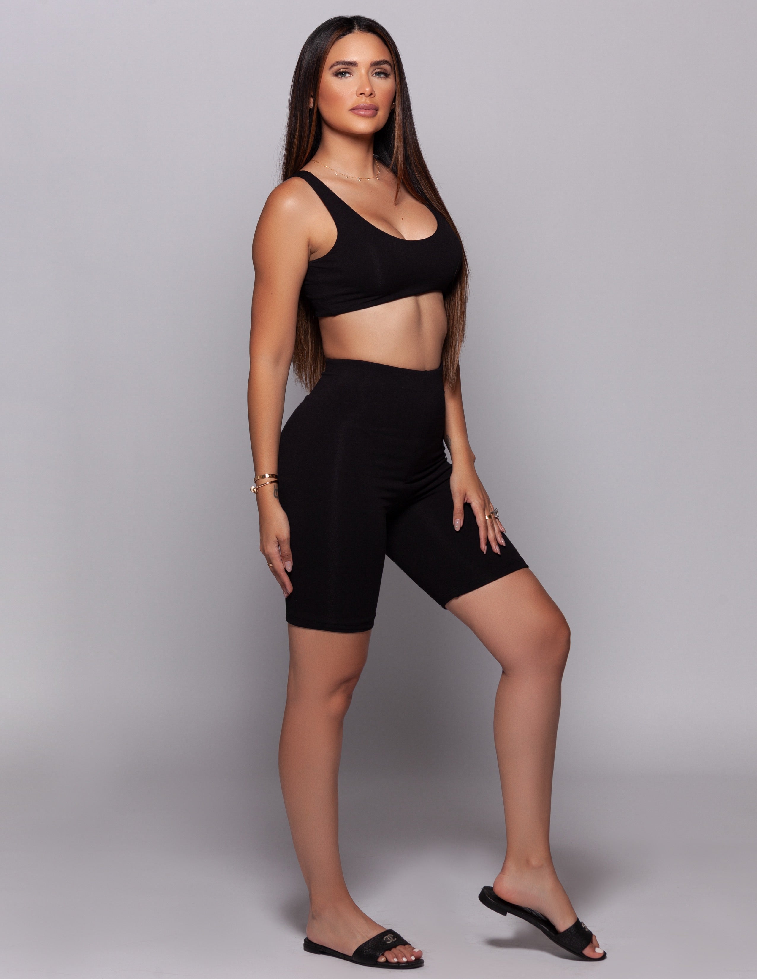Crop Top + Biker Shorts Set