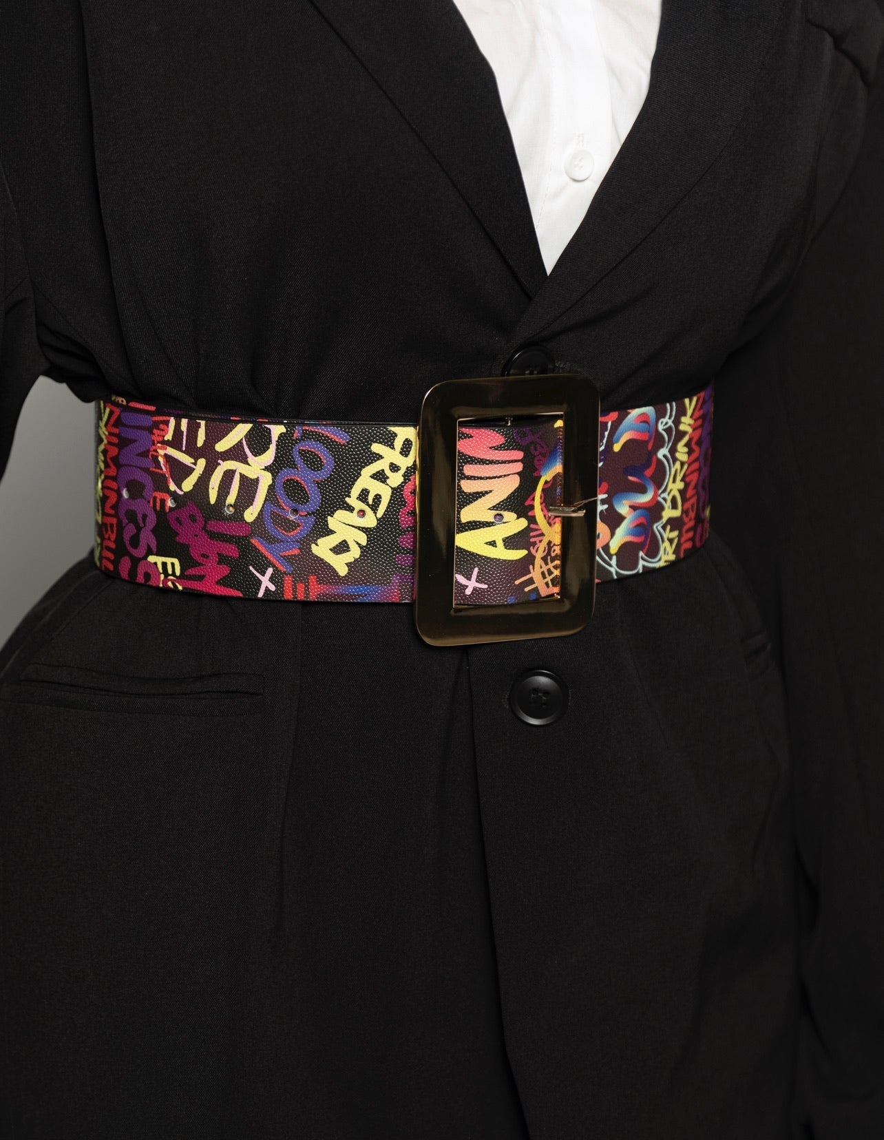 Street Art Waist Belt - Black