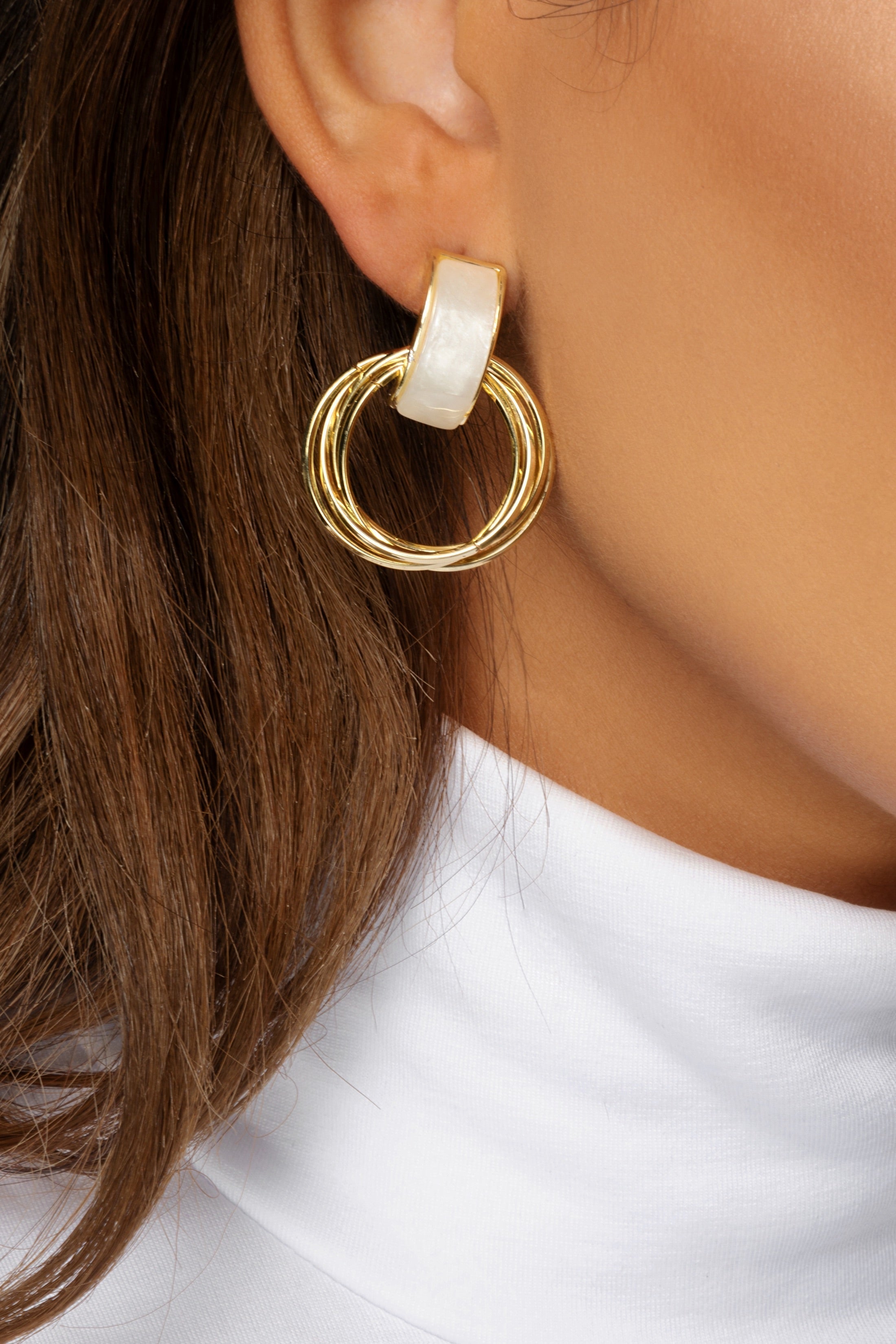 Opal + Multi Circle Drop Earrings