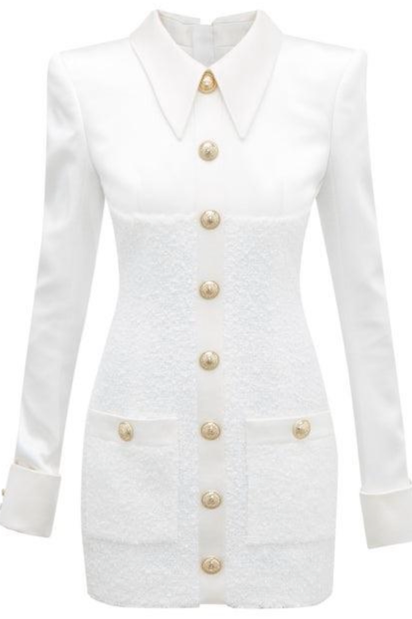 Satin + Tweed Mini Dress