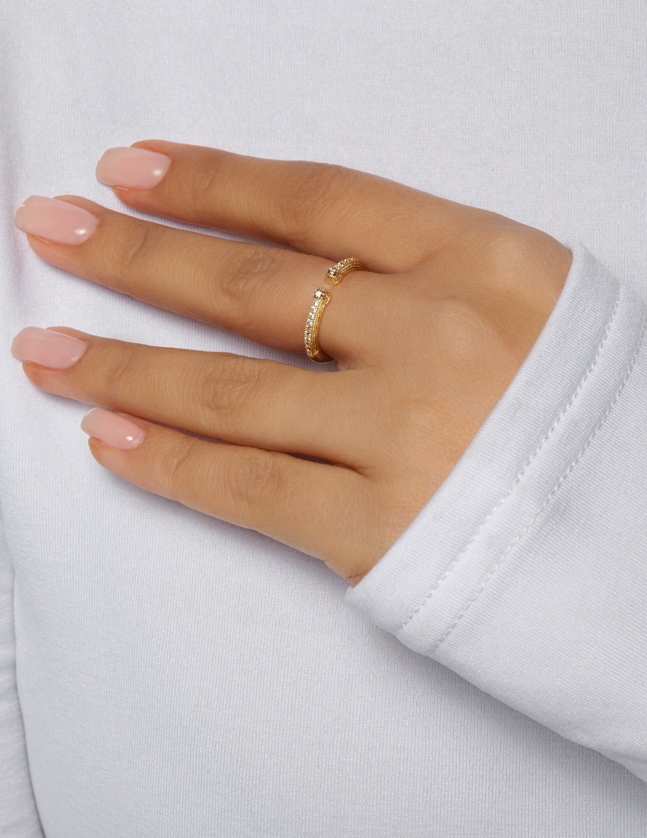 Textured Open Cuff Ring