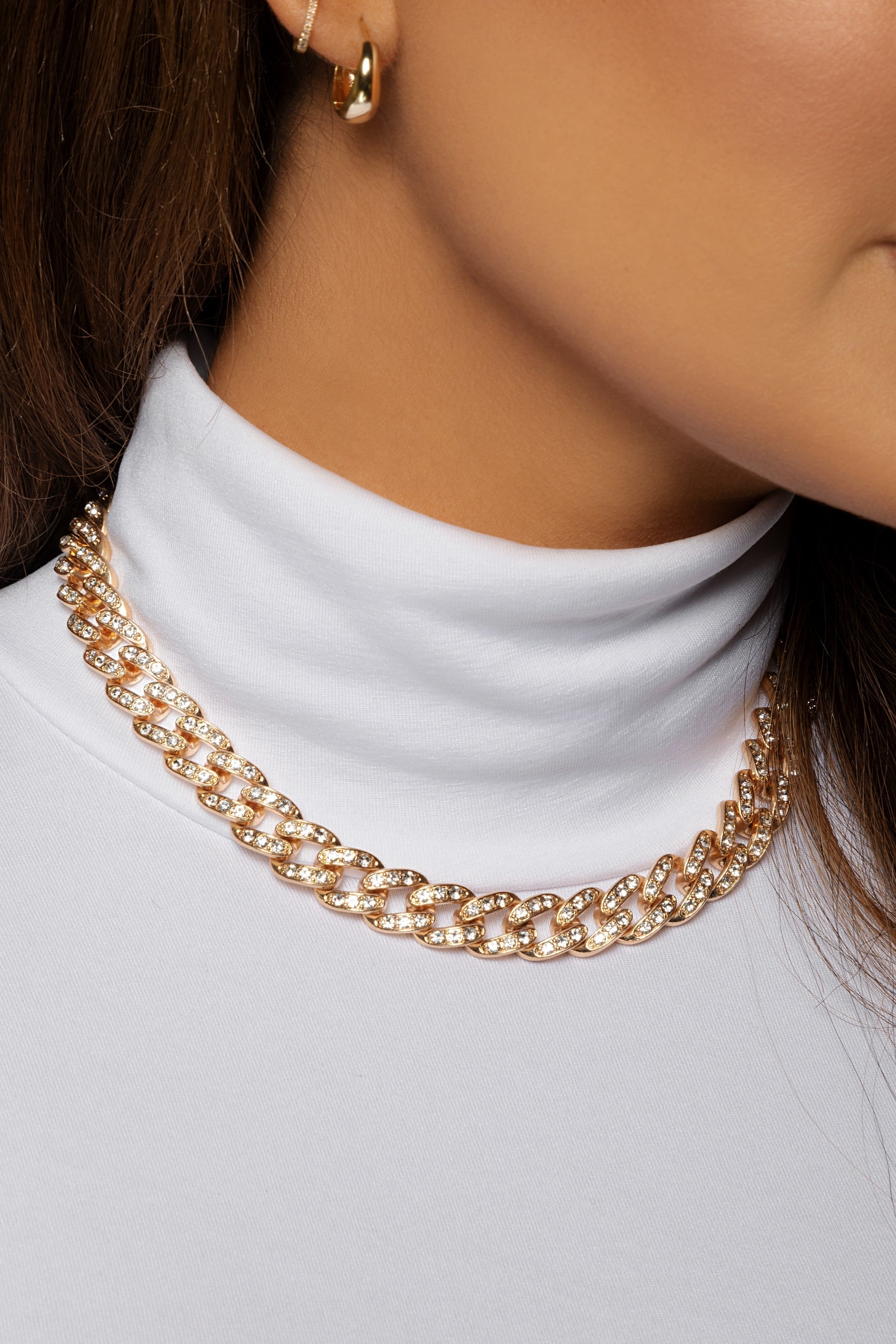 Unisex Stone Cuban Necklace