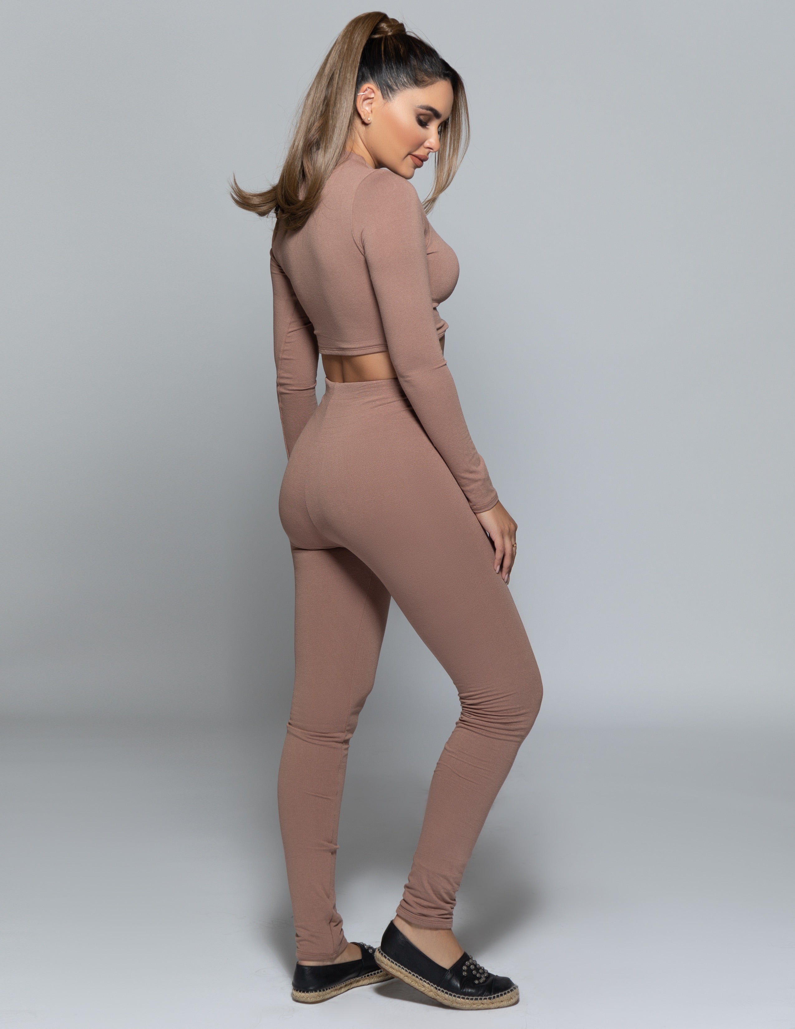 Long Sleeve Crop Top + Leggings Set