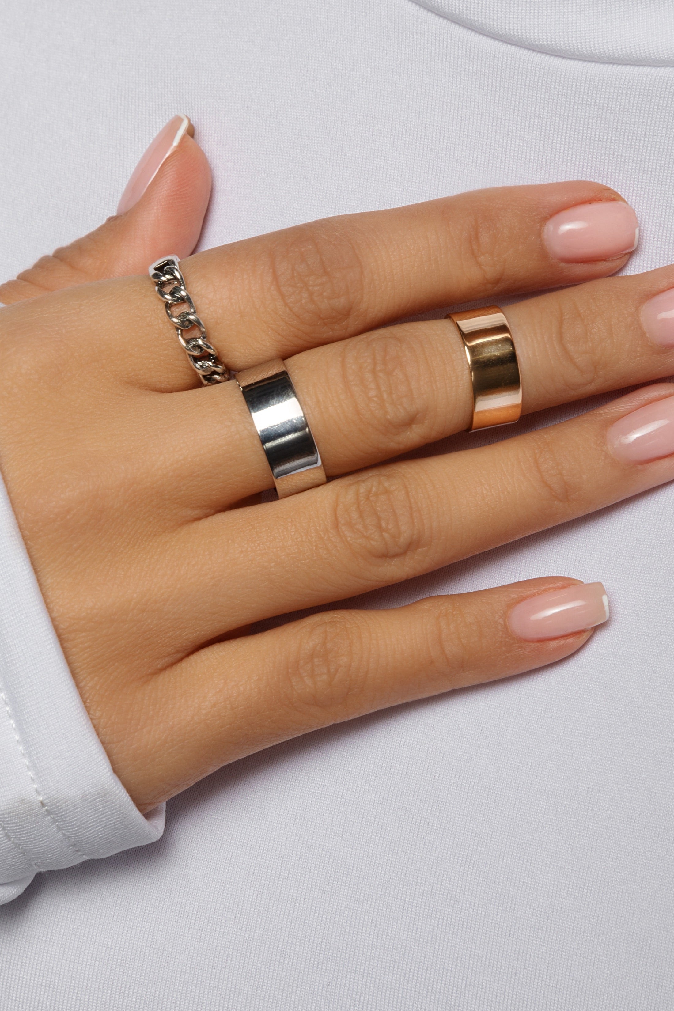 3-Piece Mixed Metals Ring Set