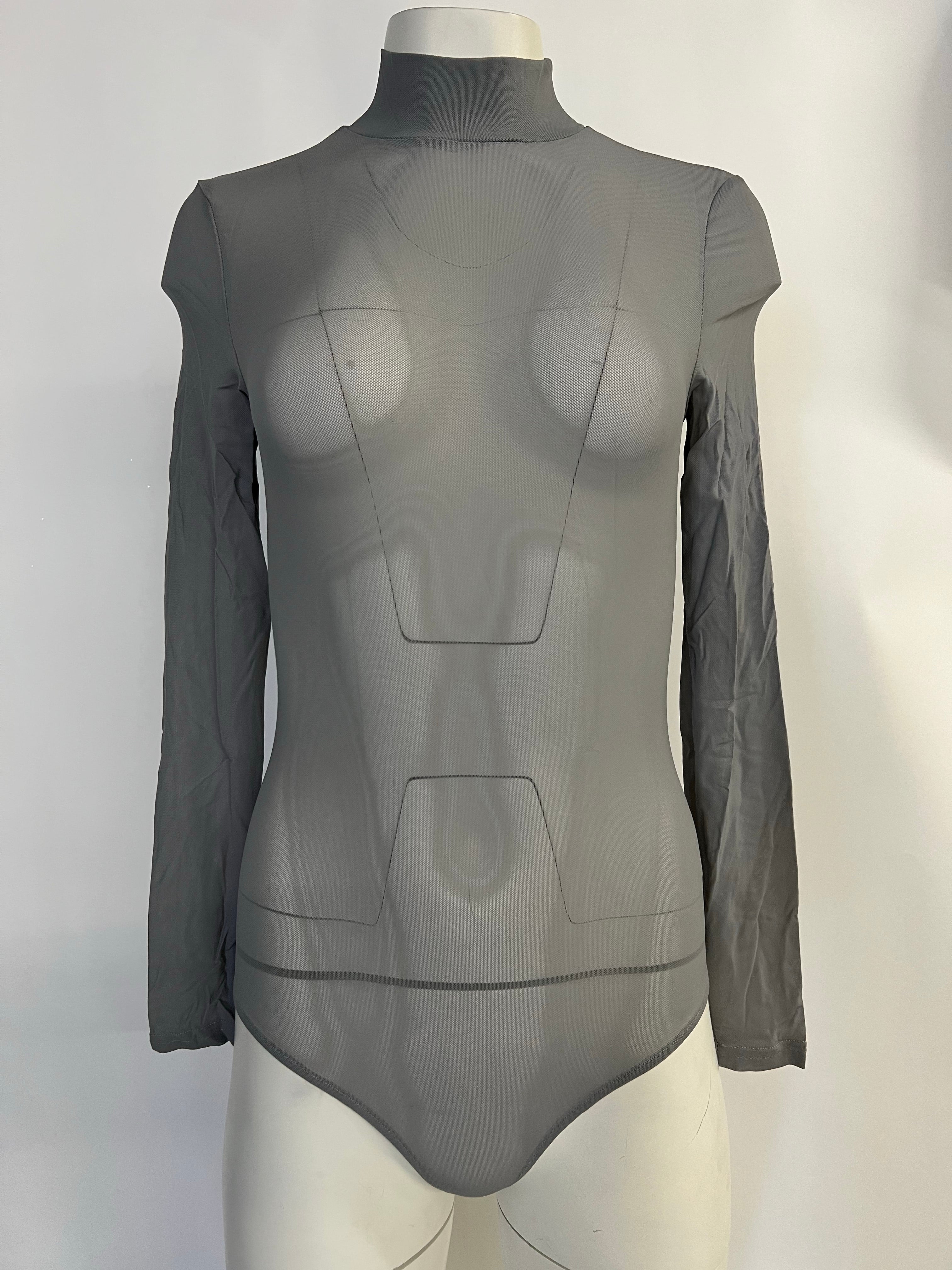 Sheer Bodysuit - Grey