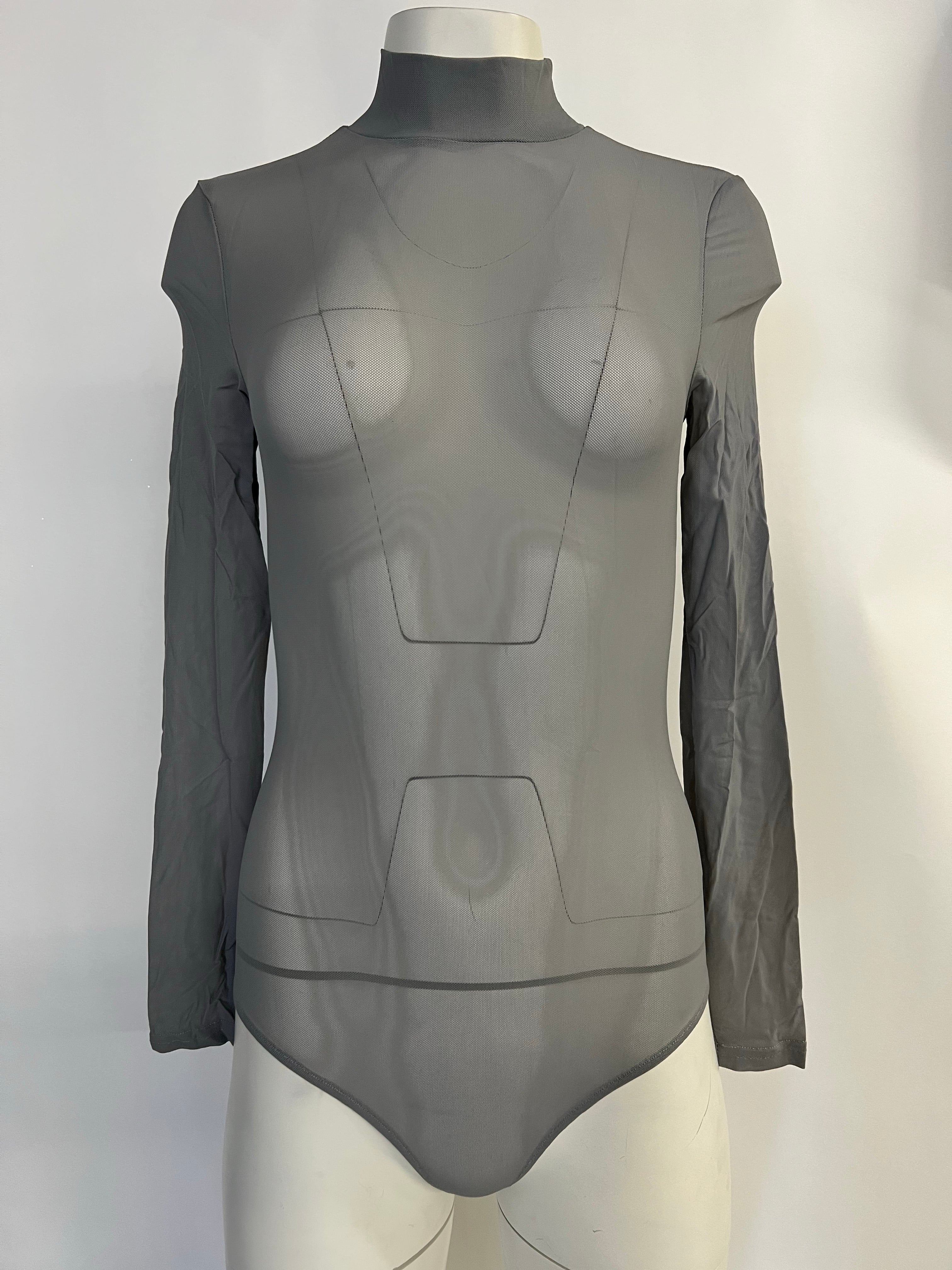 Sheer Bodysuit - Grey