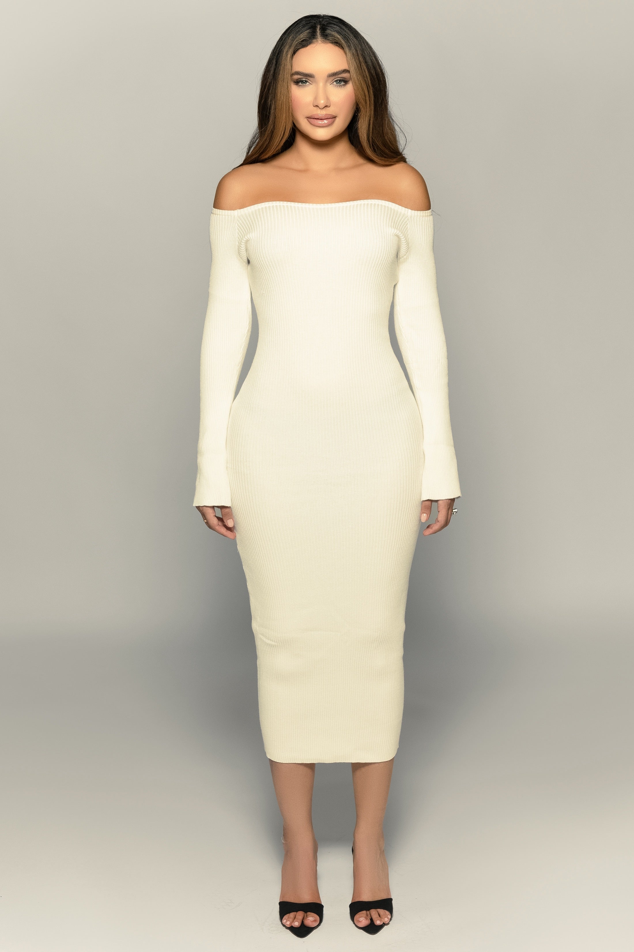 Off Shoulder Midi Dress