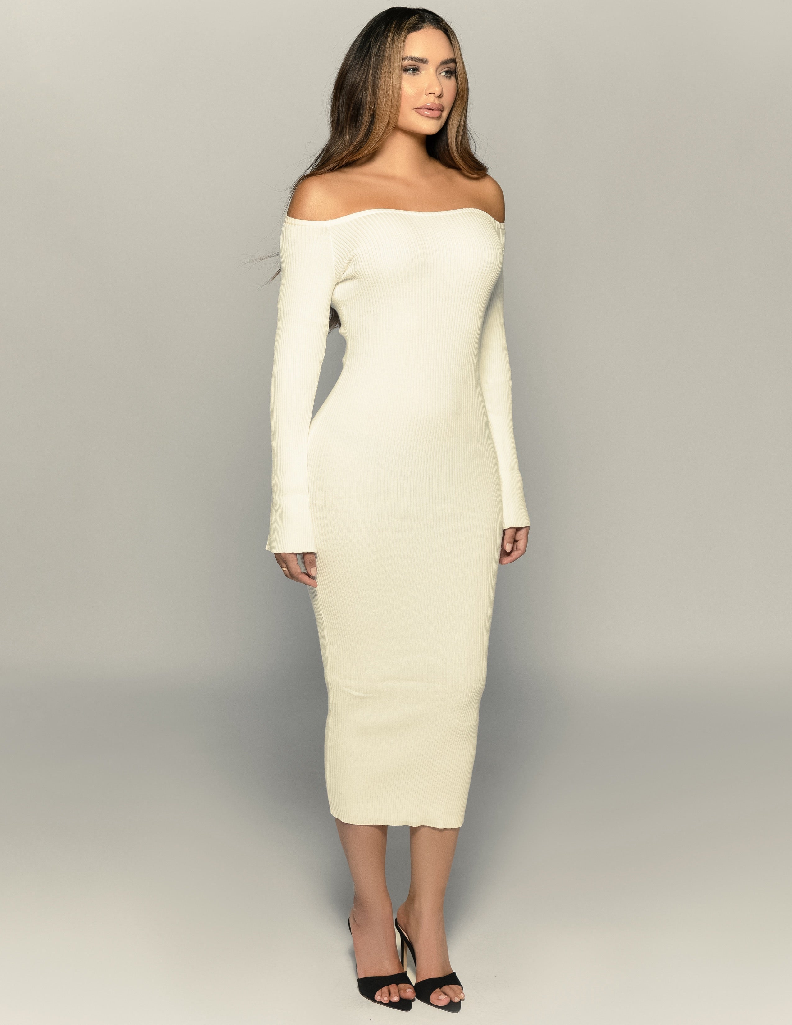 Off Shoulder Midi Dress