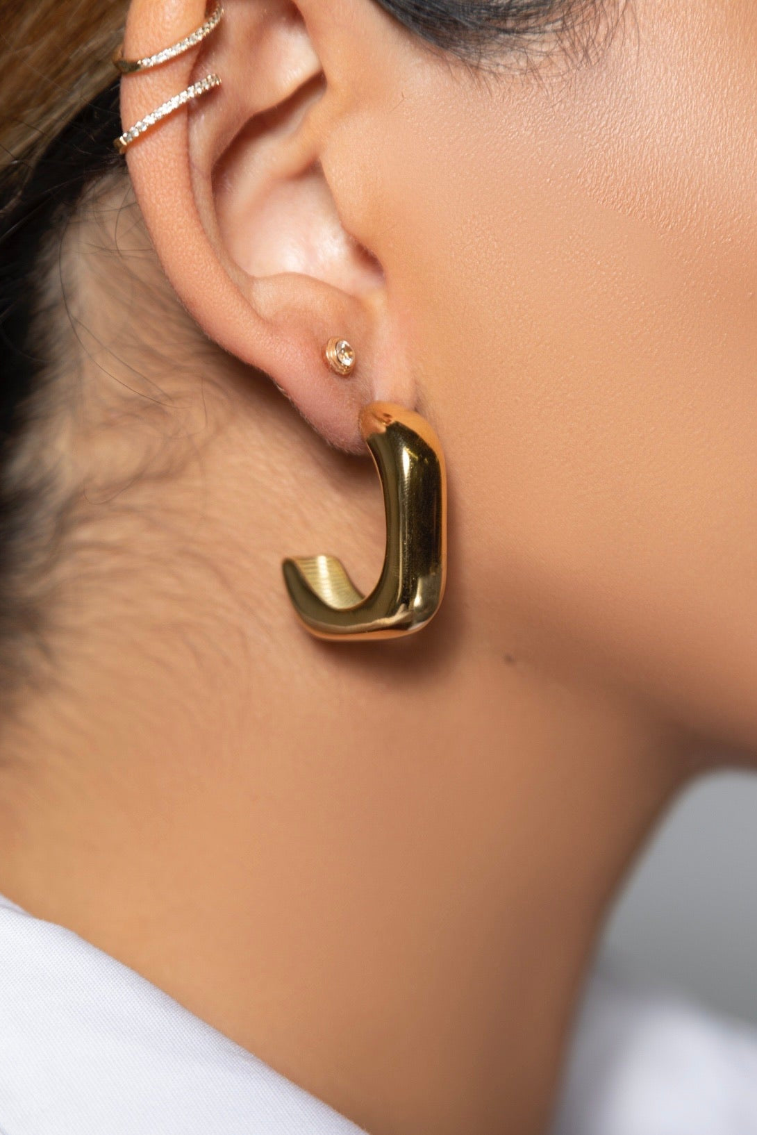 18k Gold Plated Square Hoop Earrings