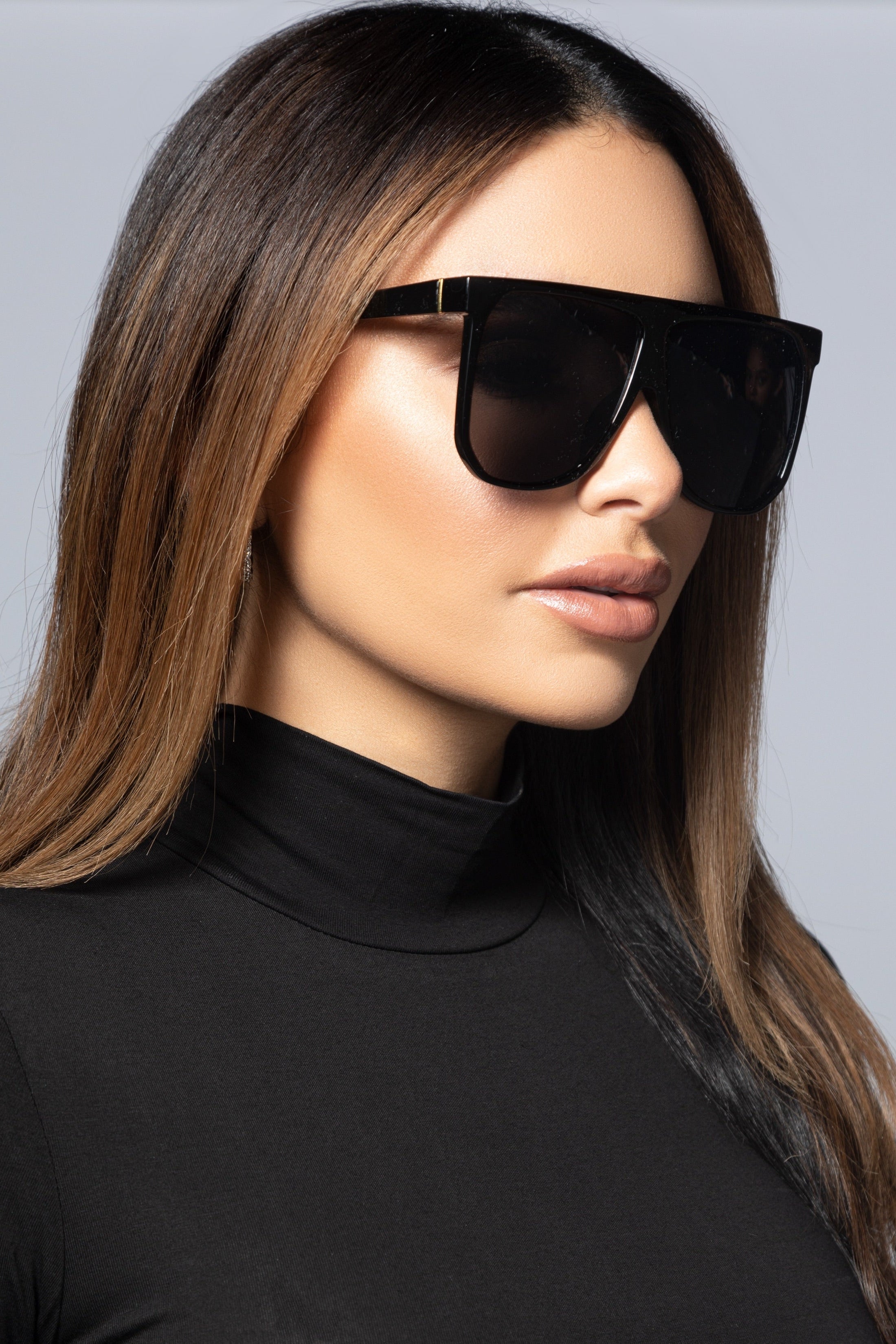 Oversized Square Glasses - Black