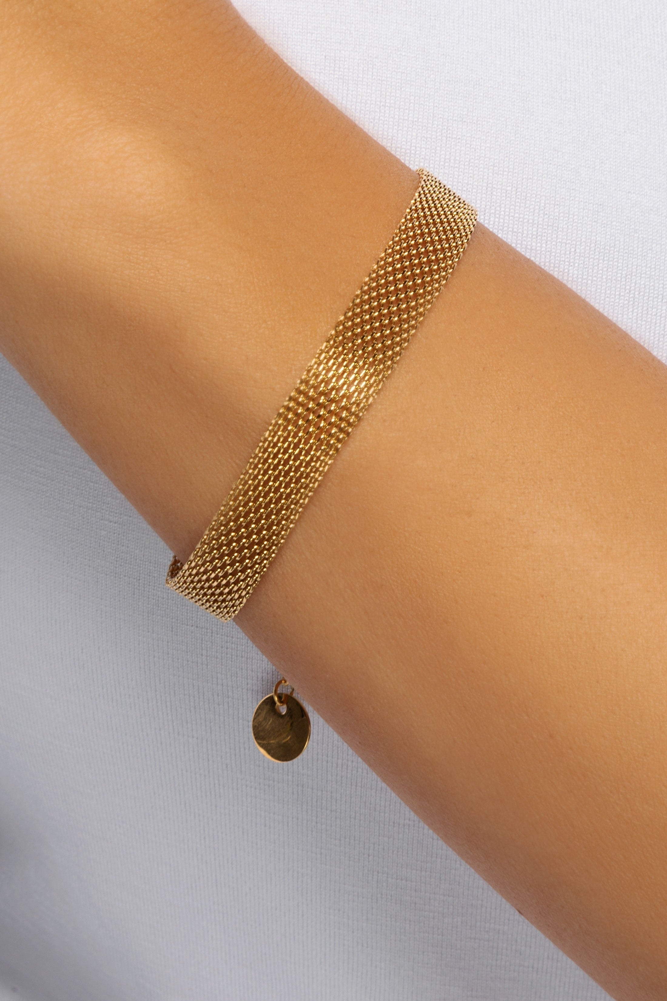 18k Gold Plated Mesh Chain Bracelet