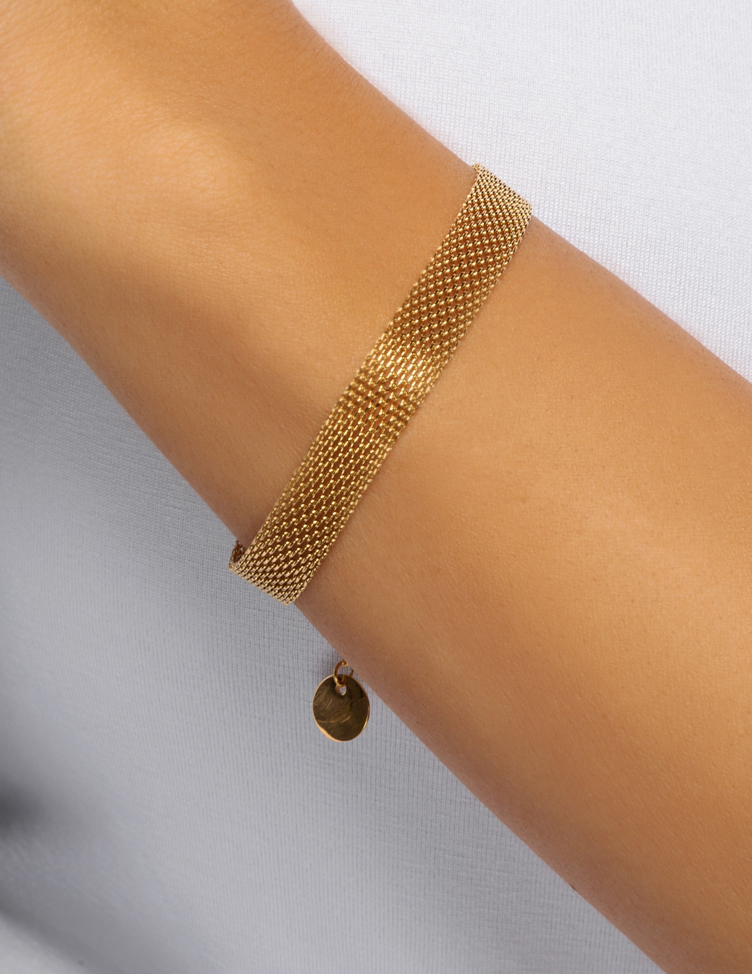 18k Gold Plated Mesh Chain Bracelet