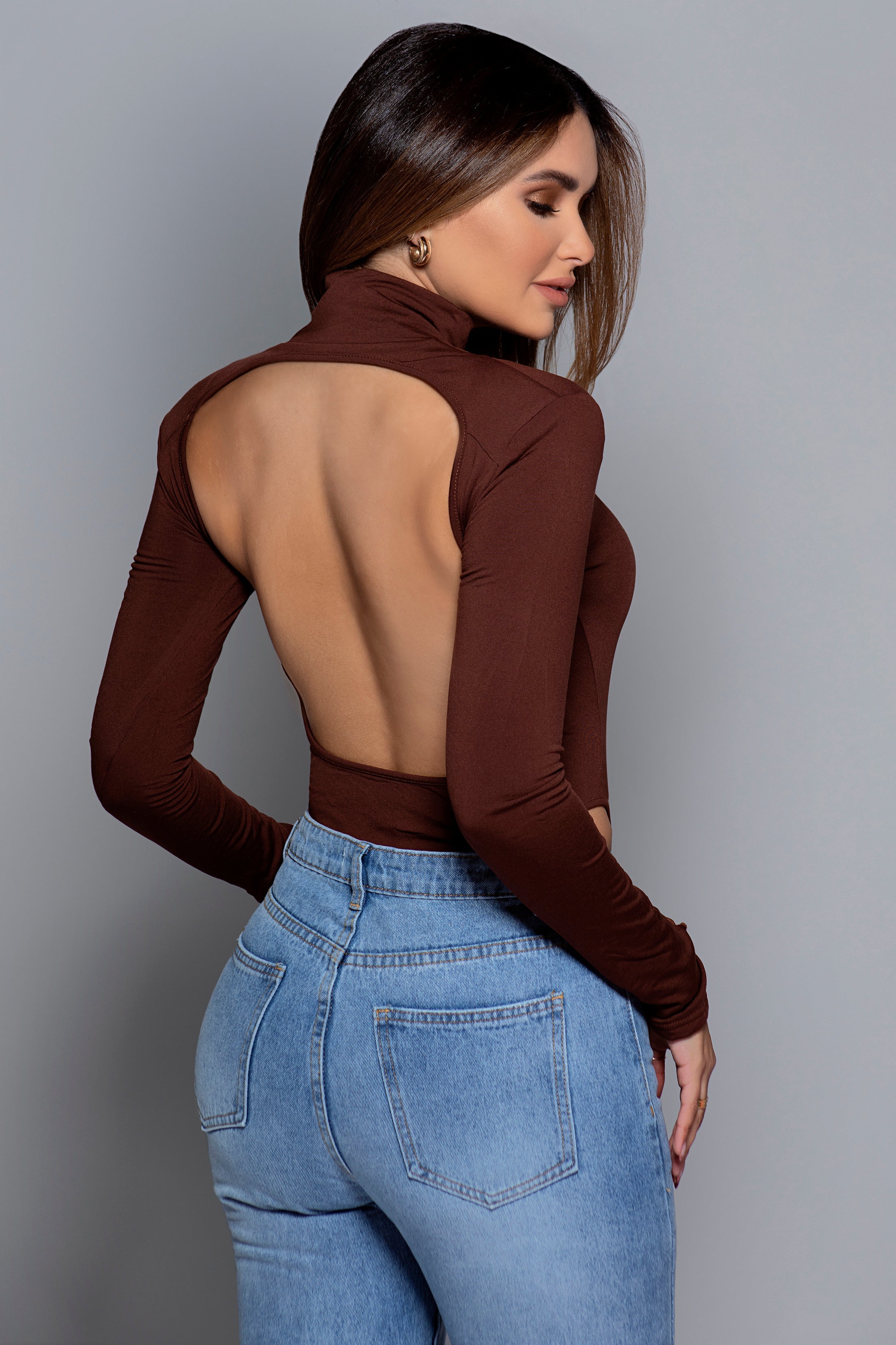 Open Back Turtleneck Bodysuit