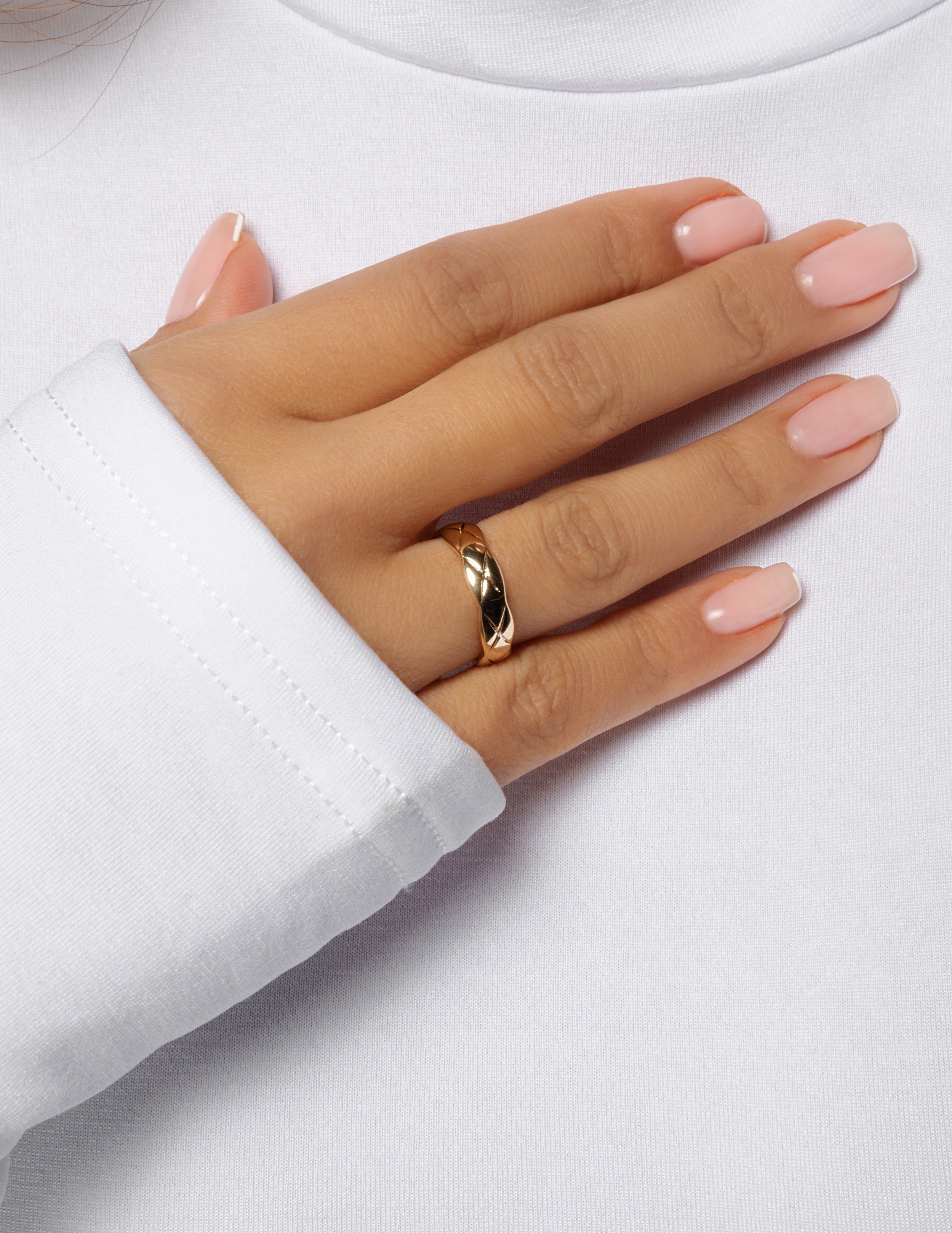 Thin Quilted Cuff Ring