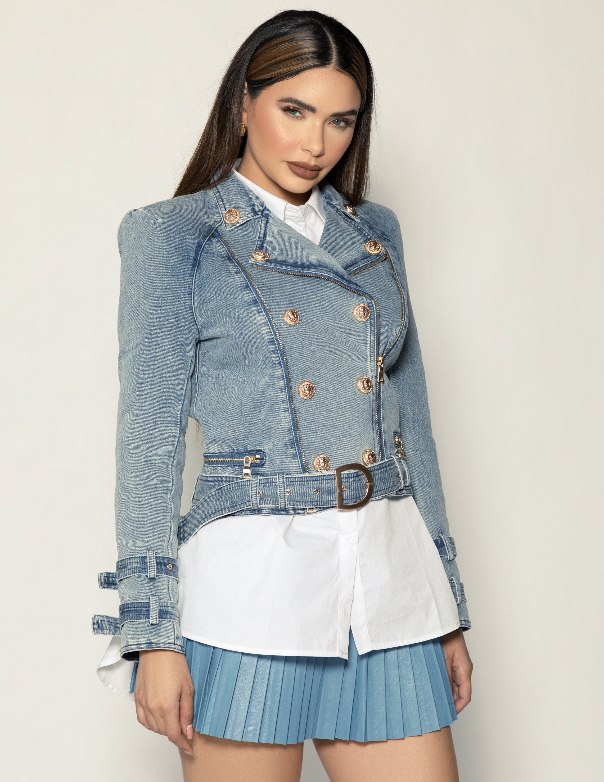 Denim Biker Jacket