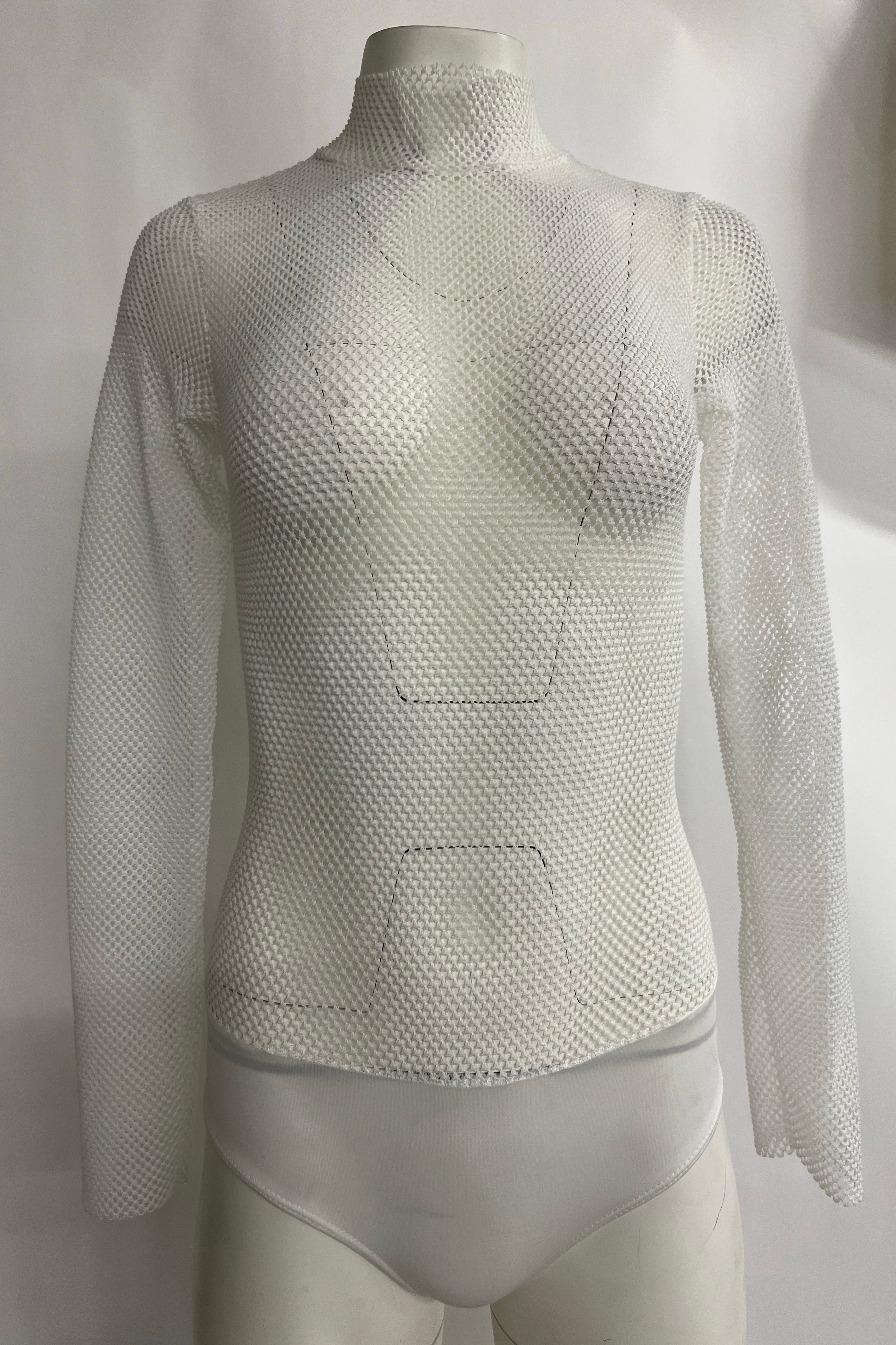 Mesh Bodysuit - White Size M