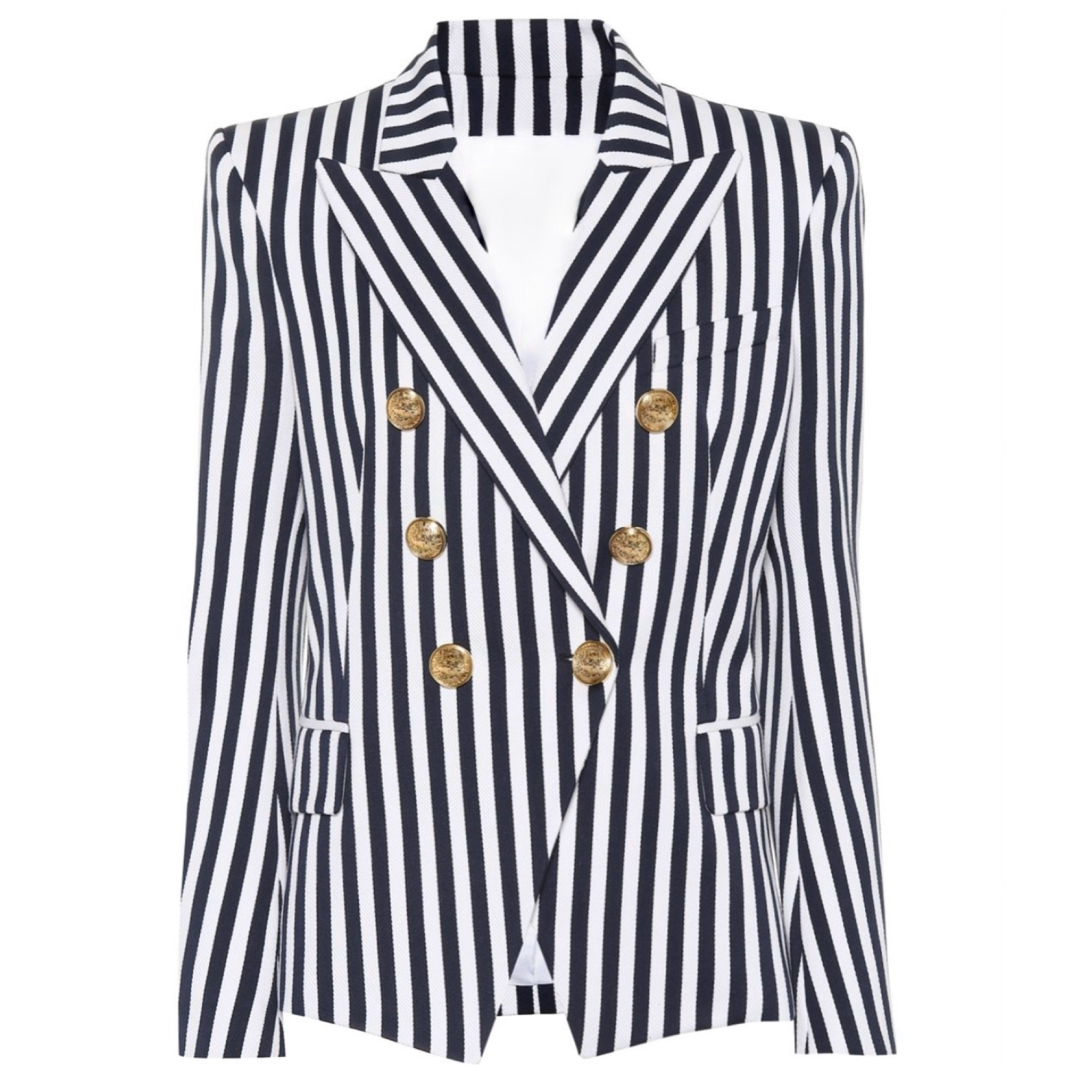 Striped Button Blazer