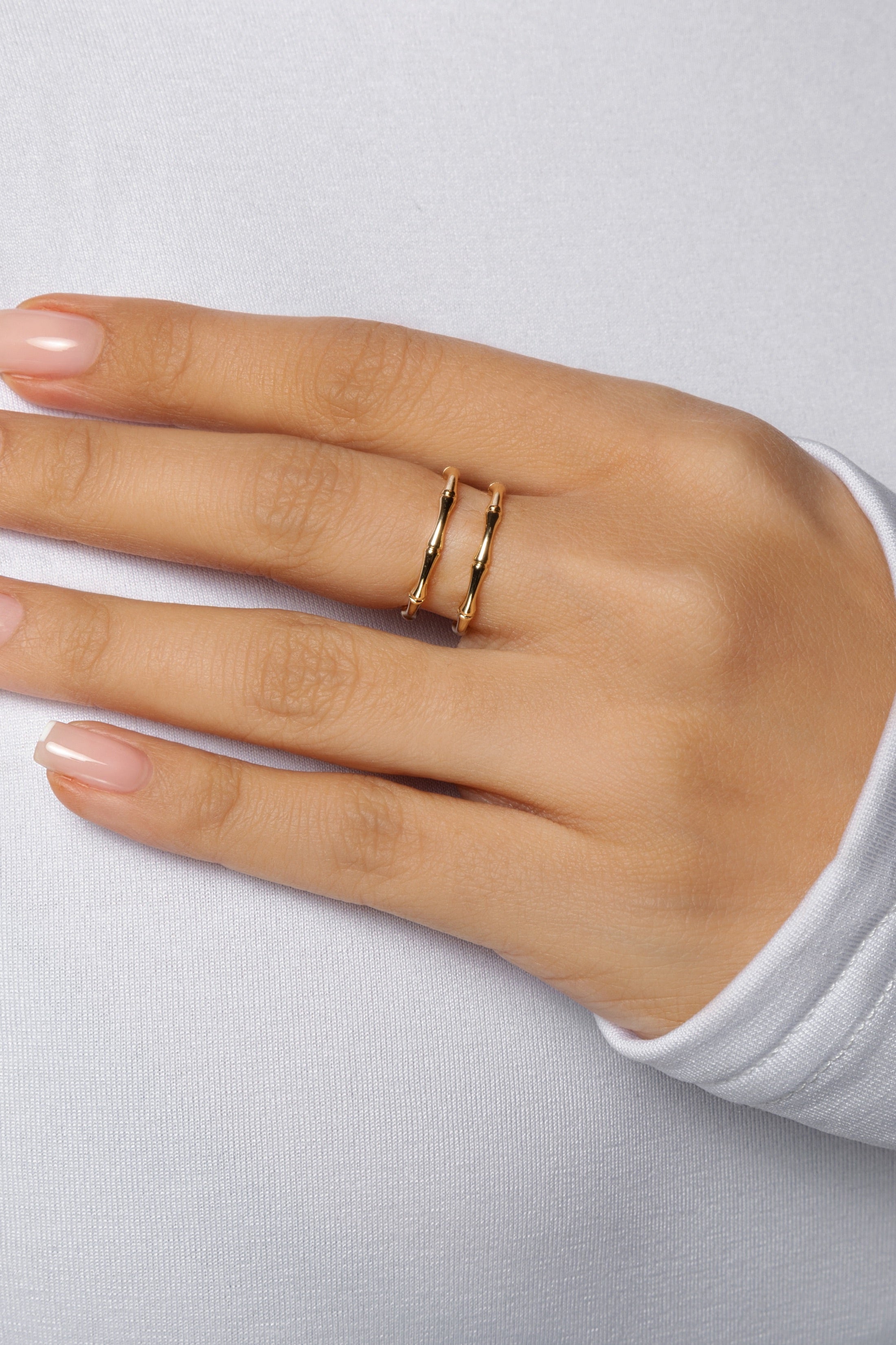 Double Bamboo Bar Ring