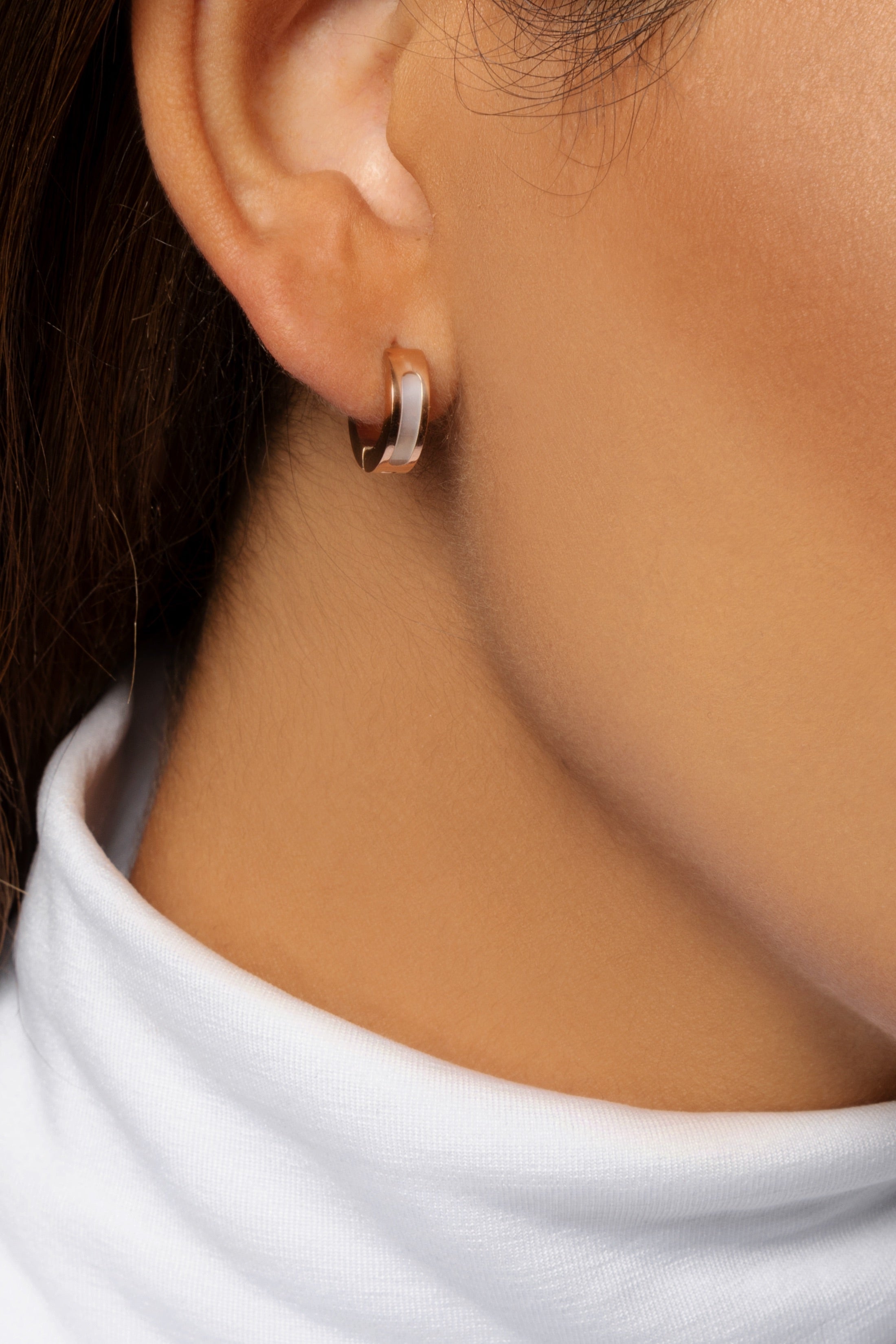 Mini Inlay Hoop Earrings